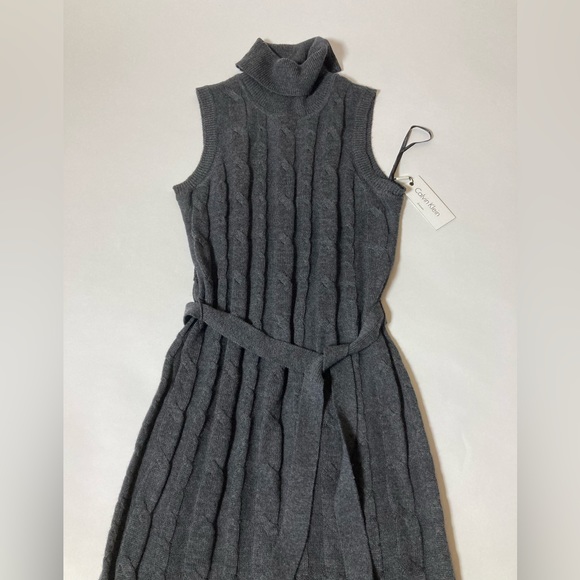 Calvin Klein Merino Wool Knit MIDI Dress Sleeveless Size M NWT - Picture 3 of 11